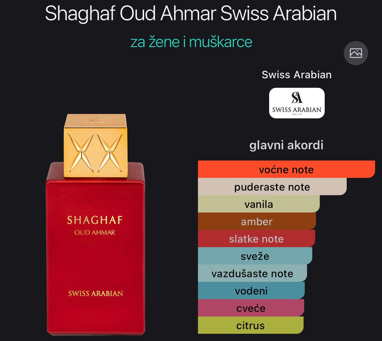 Shaghaf Oud Ahmar Swiss Arabian TESTER