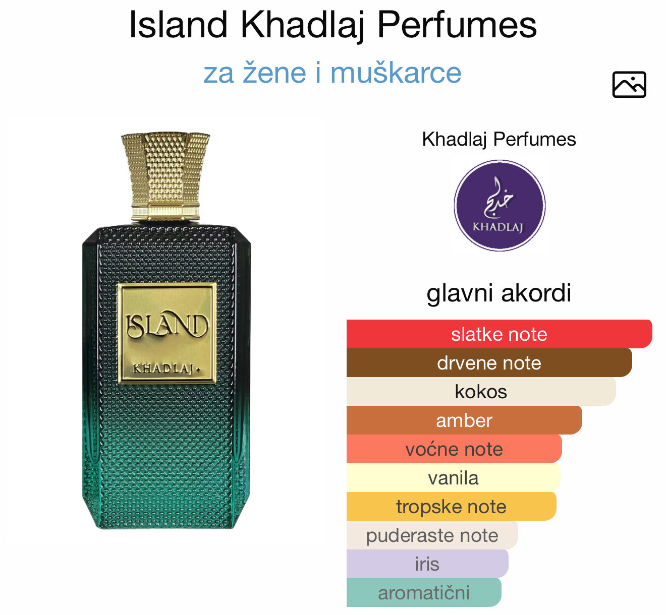 Khadlaj Island extrait de parfum