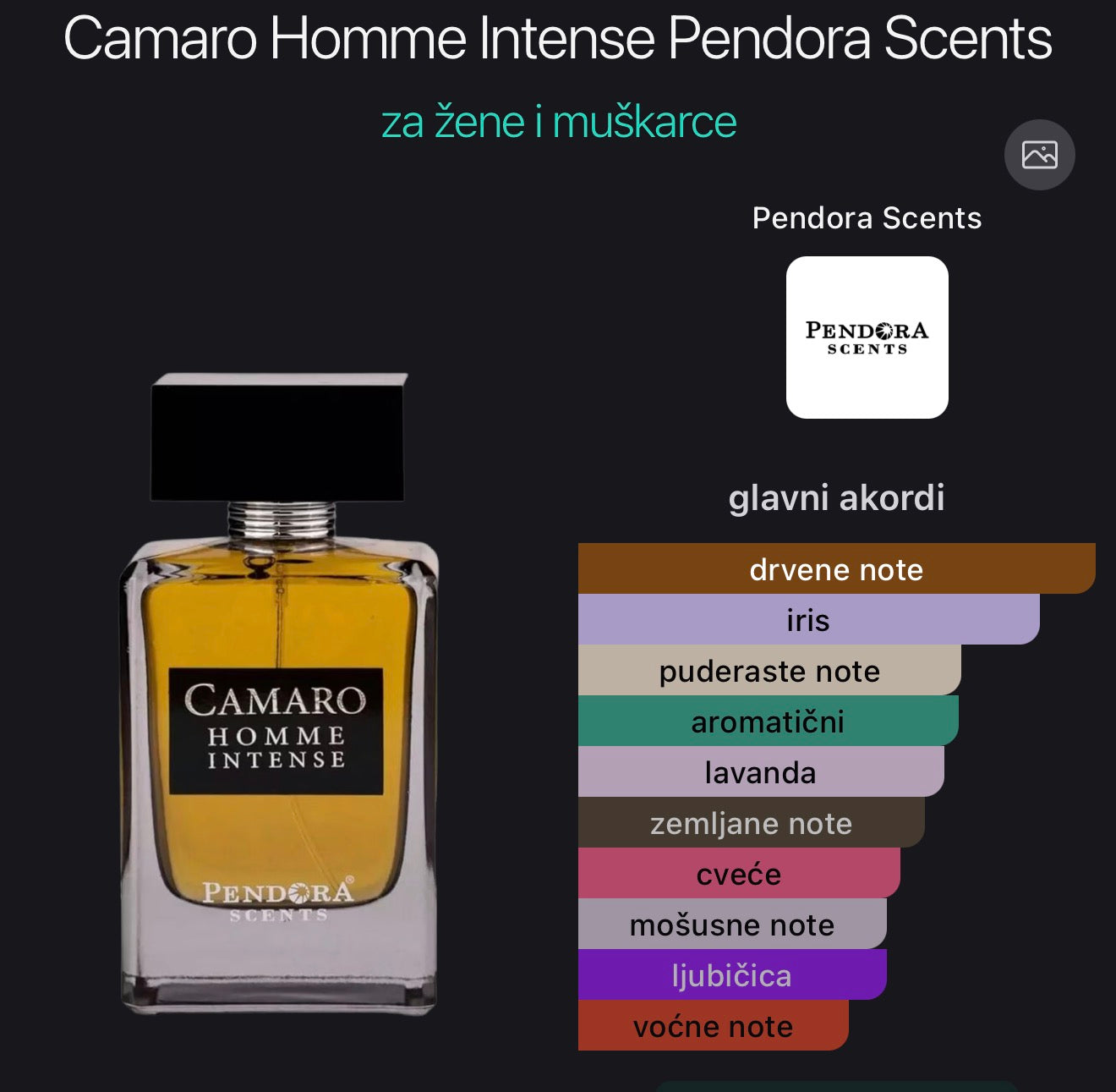 Camaro Homme Intense by Pendora Scents